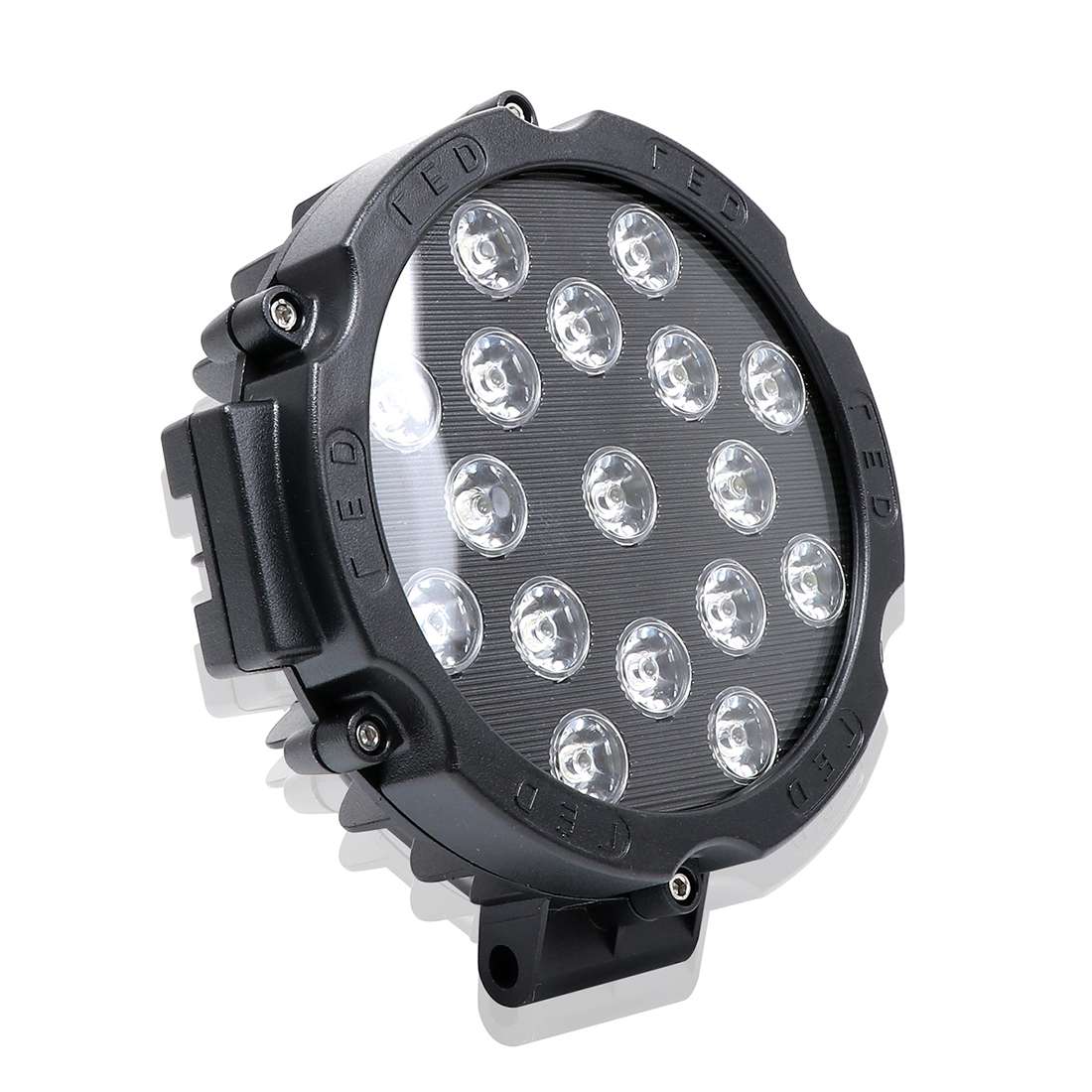 2 PCS 51W 3500LM 6500K White Light 17 LED Waterproof Car Boat Marine Work Lights Spotlight LED Bulb