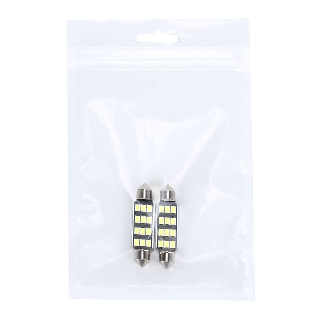 2 PCS 3.5W 250 LM 6000K 41MM 12 SMD-2835 LEDs Bicuspid Port Decoding Car Dome Lamp LED Reading Light