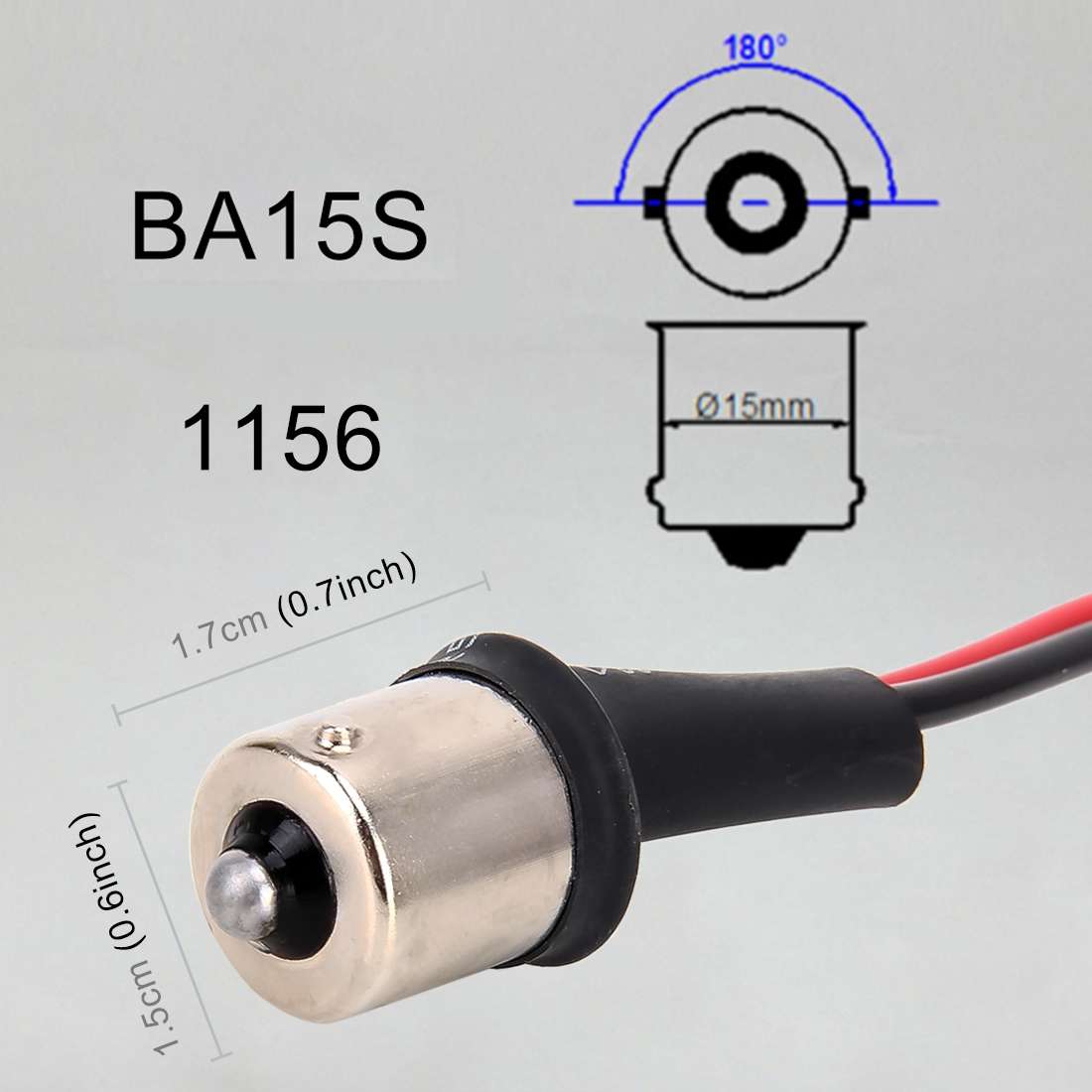 1 Pair 1156 / BA15S Bulb Holder Base Male Socket with Wire
