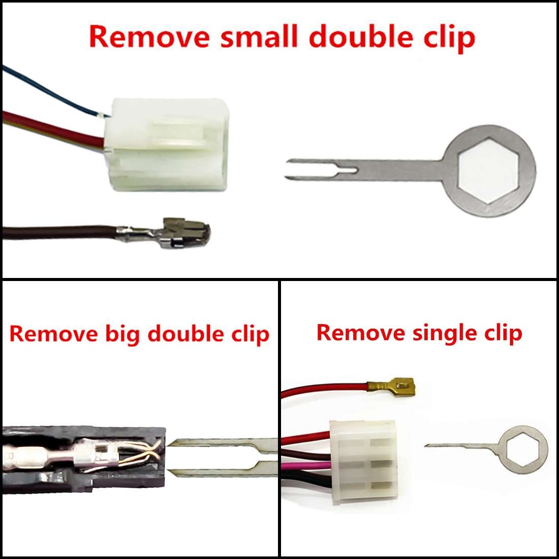 3 PCS Auto Car Rubberized Plug Circuit Board Wire Harness Terminal Extraction Pick Connector Crim...