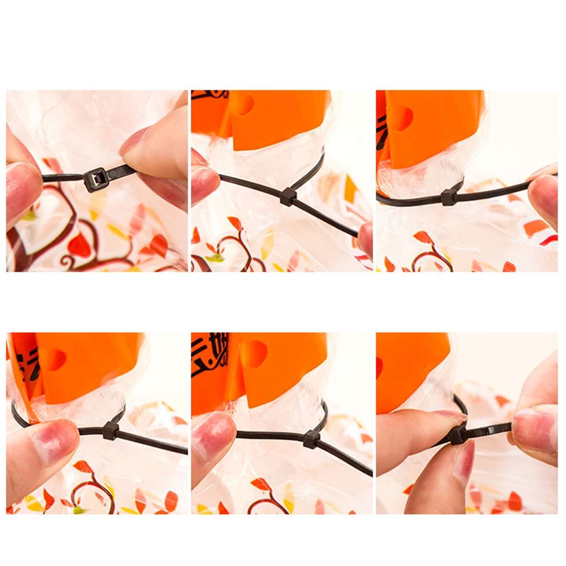 100pcs /Pack 8mm*200mm Nylon Cable Ties(Black)