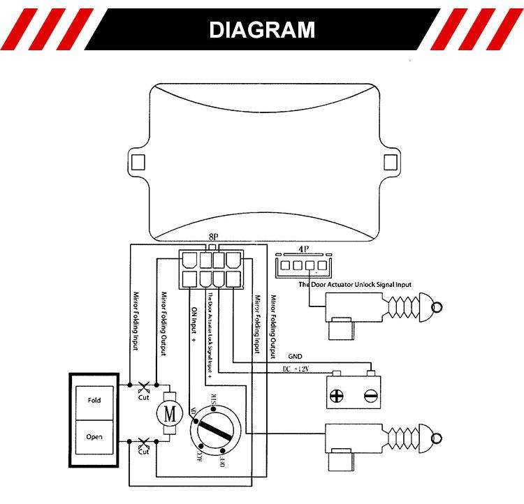 Universal Auto Side Mirror Folding System Car Side Mirror Folding Controller