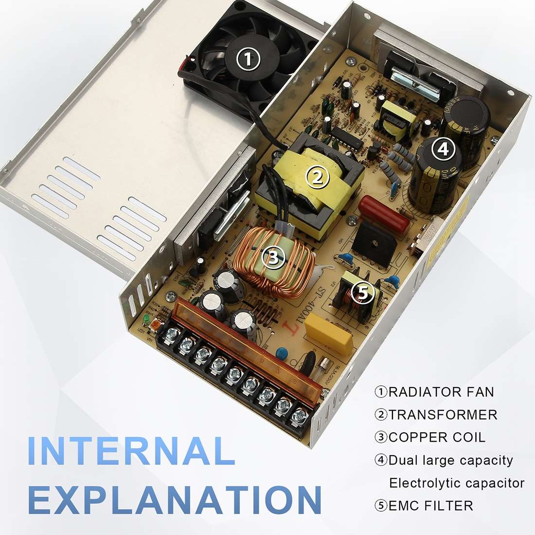 AC 220V to DC 12V 30A 360W Power Adapter AC-DC Converter Step Down Module Voltage Transformer Switch