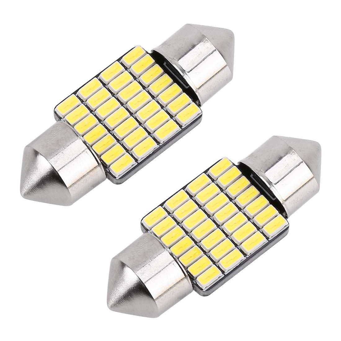 2 PCS 31mm DC12V / 1.2W / 6000K / 80LM 28LEDs SMD-3014 Car License Plate Light / Dome Light, with De
