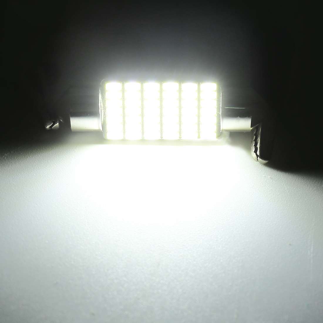 2 PCS 41mm DC12V / 1.2W / 6000K / 80LM 49LEDs SMD-3014 Car License Plate Light / Dome Light, with De