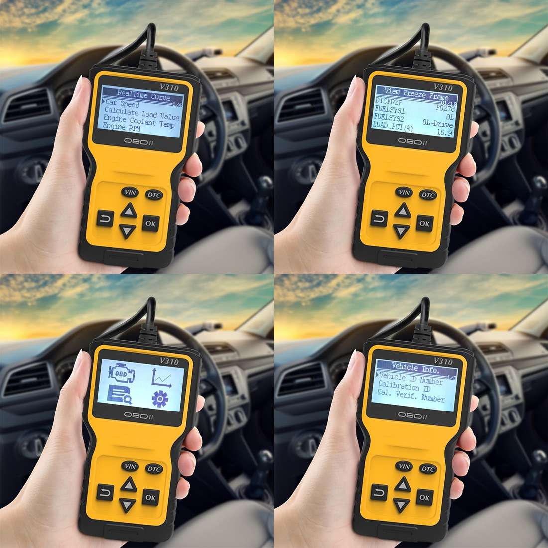 V310 Car Handheld V1.1 OBD2 Fault Detector OBD2 Diagnostic Tool