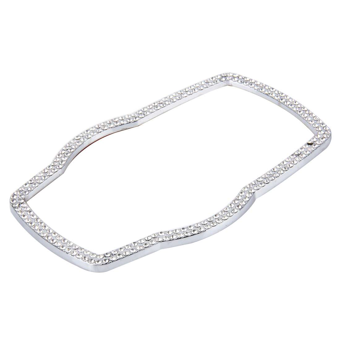 Car Aluminum Steering Wheel Decoration Ring with Diamonds For BMW(Silver)
