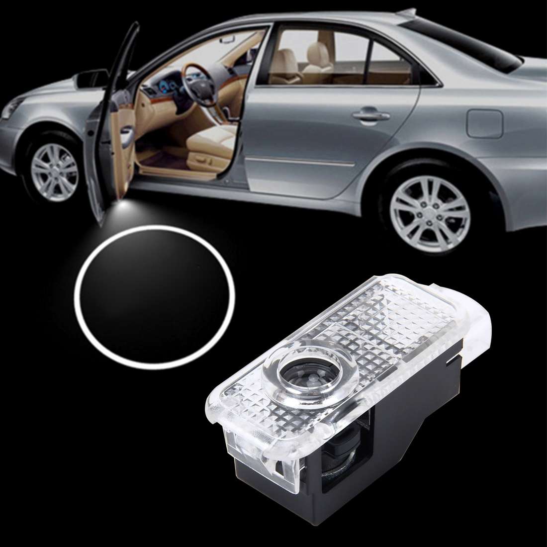 2 PCS LED Car Door Welcome Logo Car Brand 3D Shadow Light for Audi