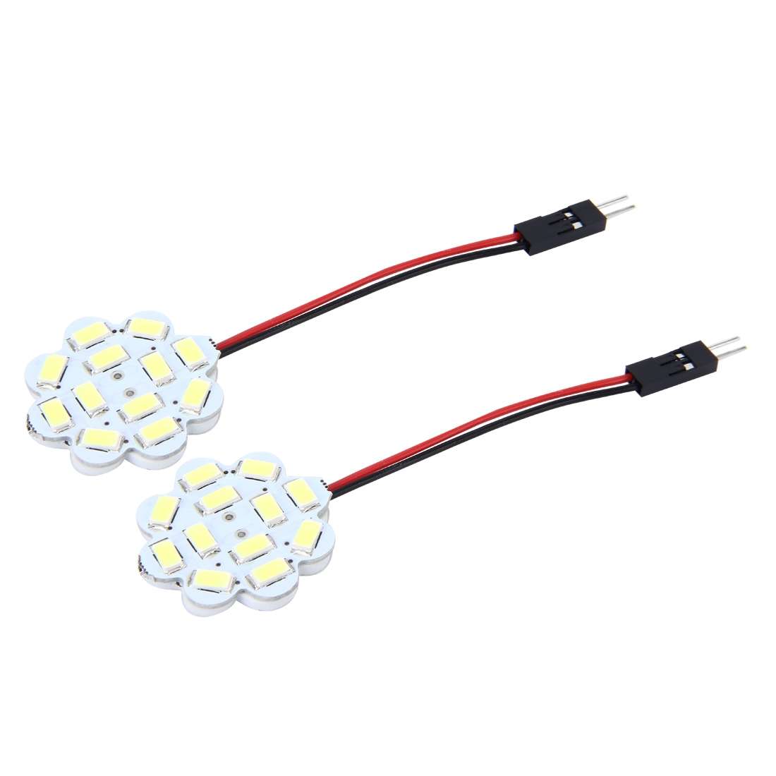 2 PCS 3W 200 LM 6000K Flower Shape Car Auto Interior Doom Reading Light with 12 SMD-5630 LED Lamps B