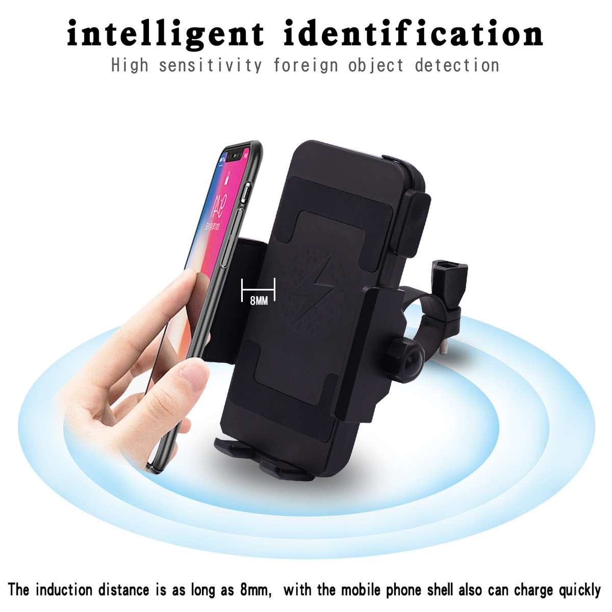 Motorcycle Phone Wireless Charger Holder Qi Fast Charging Bracket Holder