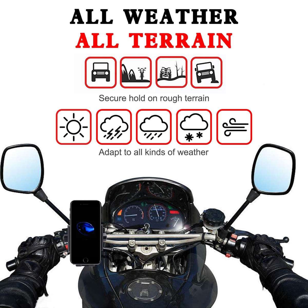 Motorcycle Phone Wireless Charger Holder Qi Fast Charging Bracket Holder