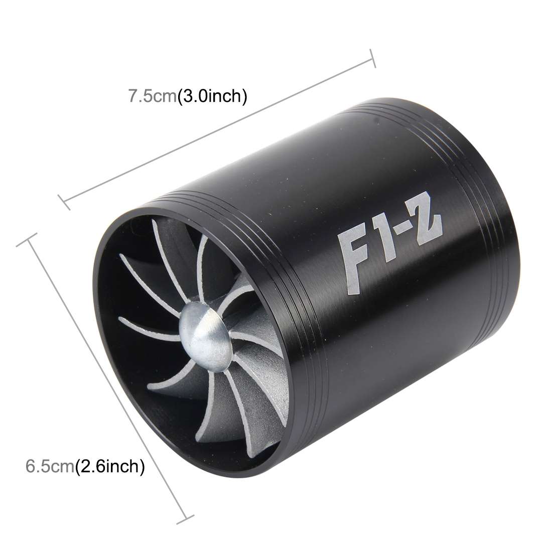 F1-Z Car Stainless Universal Supercharger Dual Double Turbine Air Intake Fuel Saver Turbo Turboin...