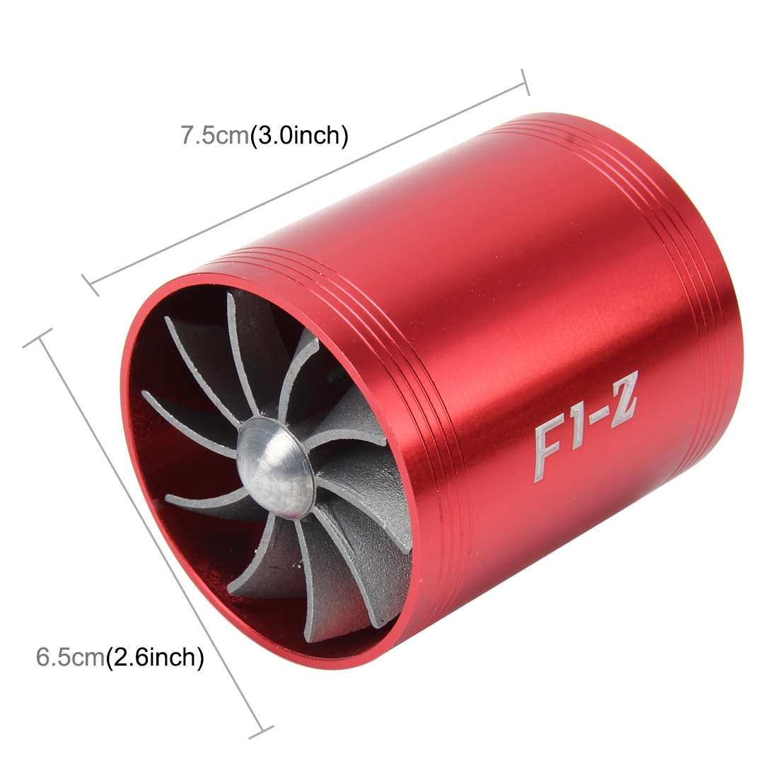 F1-Z Car Stainless Universal Supercharger Dual Double Turbine Air Intake Fuel Saver Turbo Turboin...