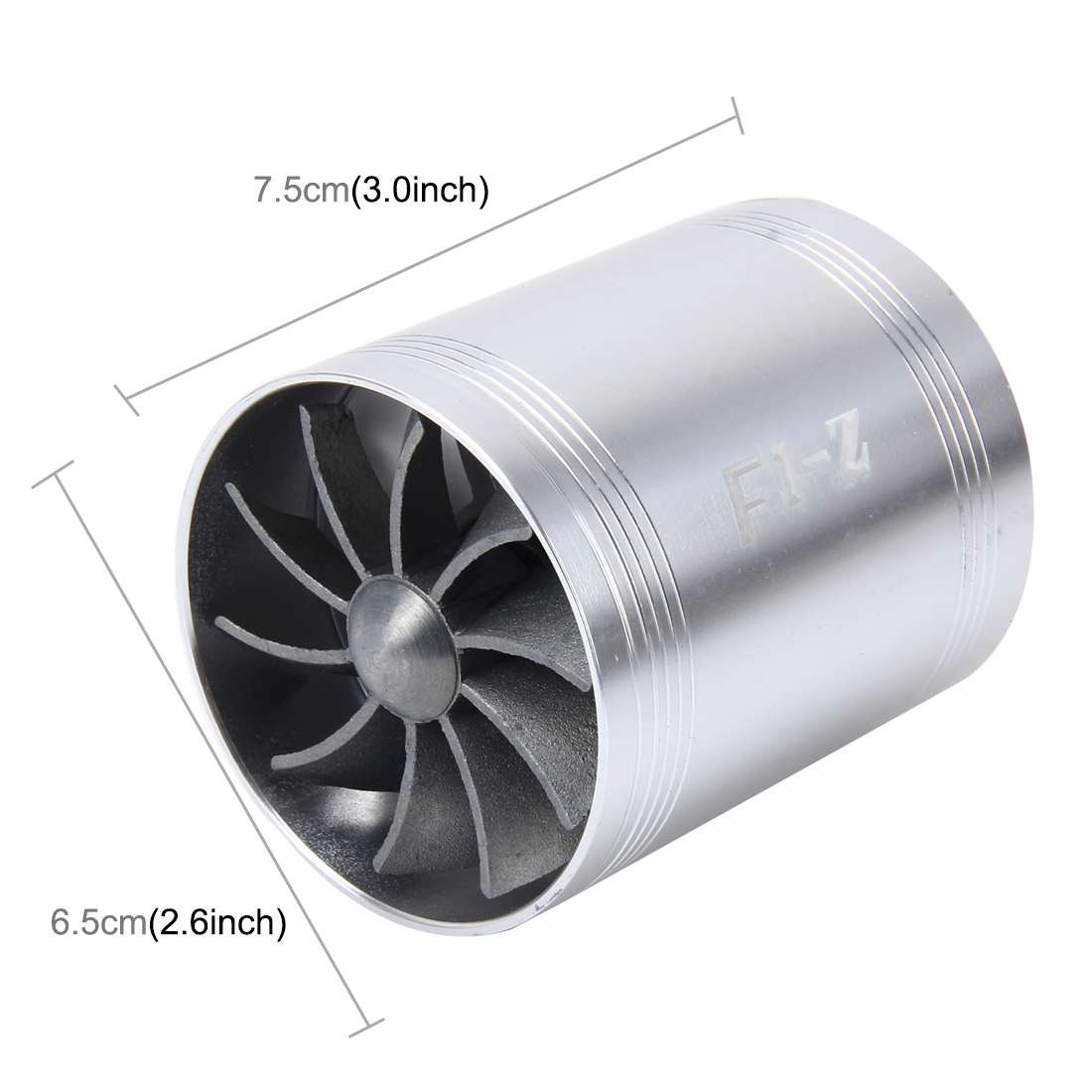 F1-Z Car Stainless Universal Supercharger Dual Double Turbine Air Intake Fuel Saver Turbo Turboin...