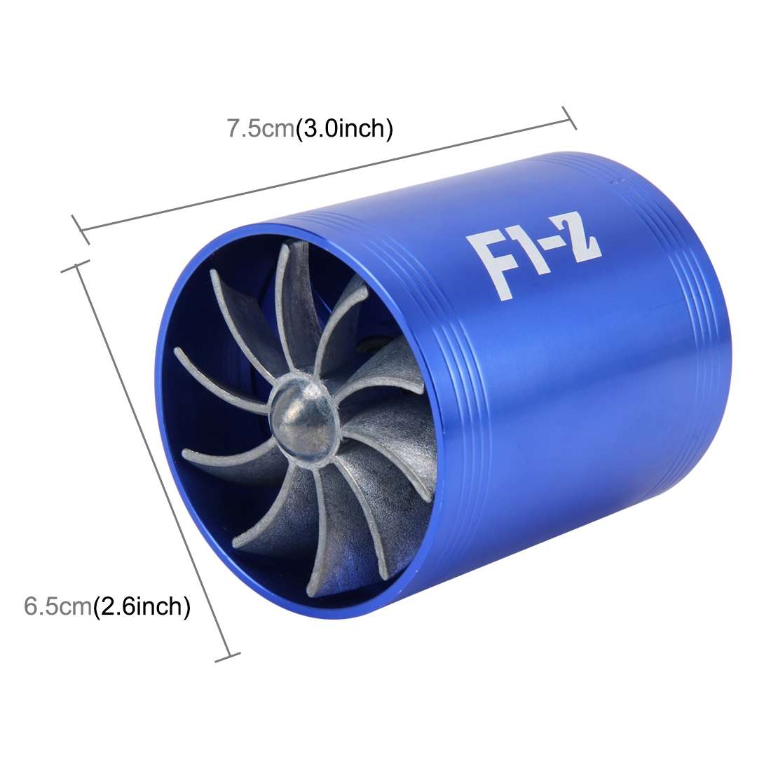 F1-Z Car Stainless Universal Supercharger Dual Double Turbine Air Intake Fuel Saver Turbo Turboin...