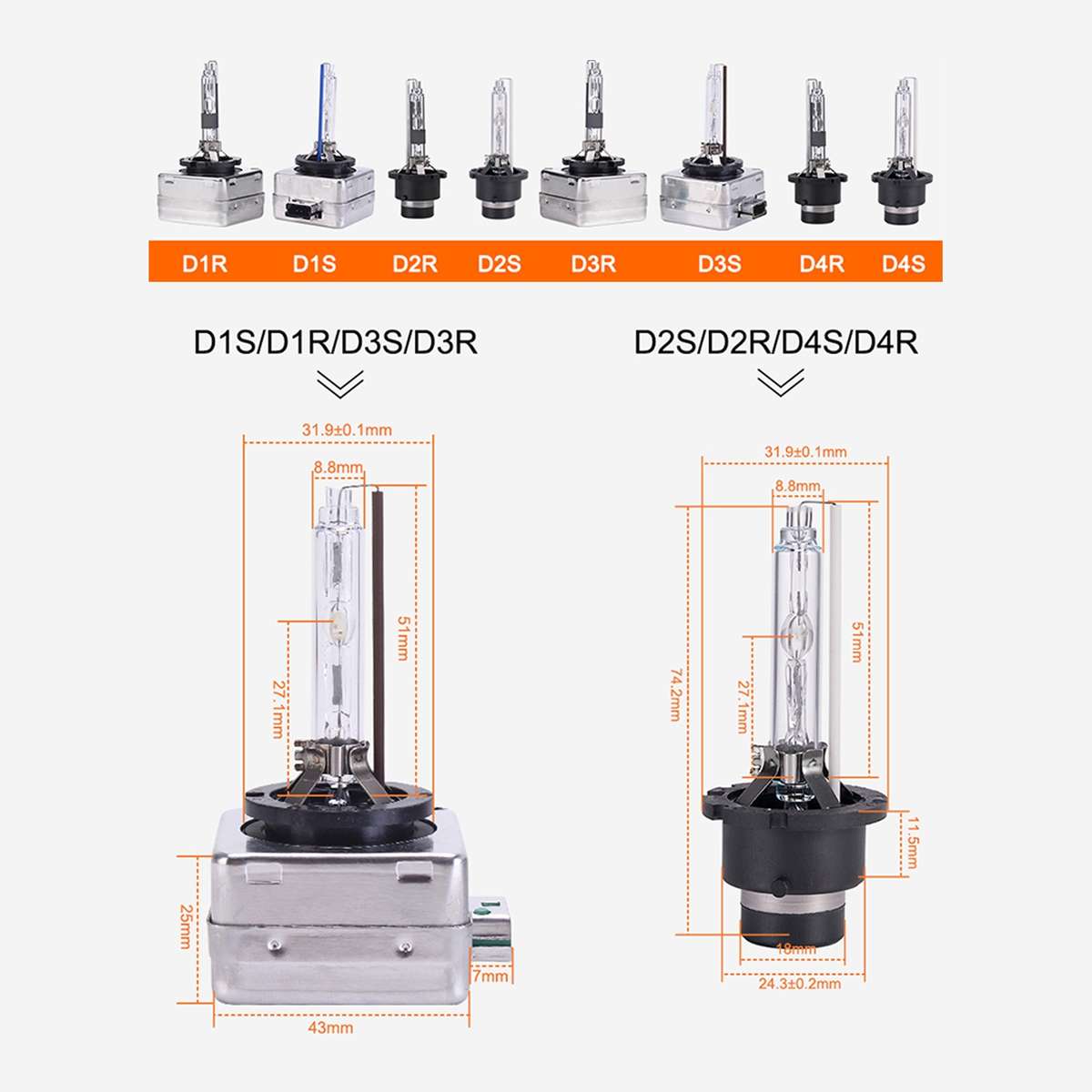 2 PCS D2R 35W 3800 LM 6000K HID Bulbs Xenon Lights Lamps, DC 12V(White Light)