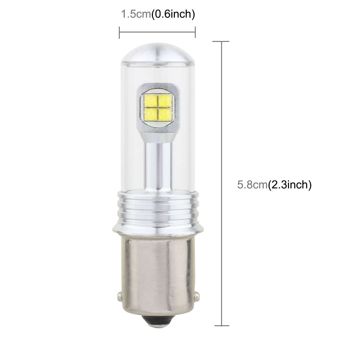 2 PCS 1156/BA15S 40W 800 LM 6000K Car Turn Light Backup Light Brake Light with 8 ... (White Light)