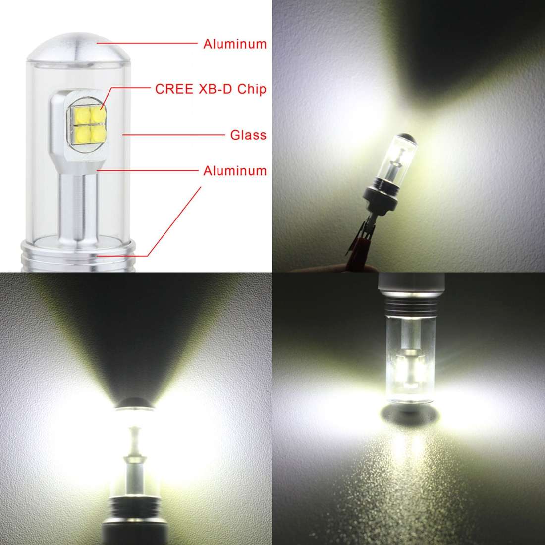 2 PCS 1156/BA15S 40W 800 LM 6000K Car Turn Light Backup Light Brake Light with 8 ... (White Light)