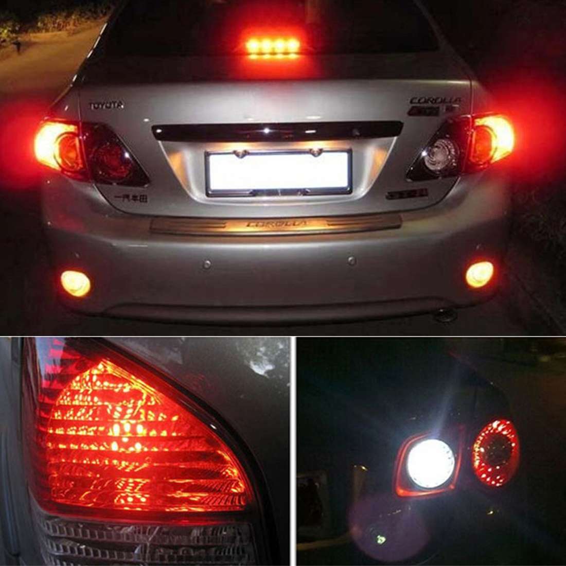 2 PCS 1156/BA15S 40W 800 LM 6000K Car Turn Light Backup Light Brake Light with 8 ... (White Light)
