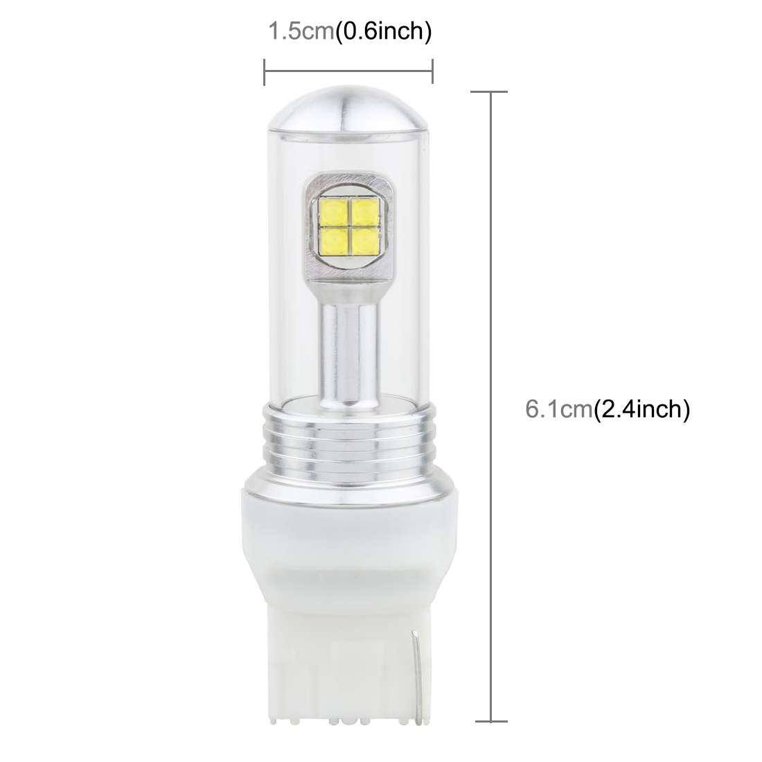 2 PCS 7440 40W 800 LM 6000K Car Turn Light Backup Light Brake Light with 8 Lamps ... (White Light)