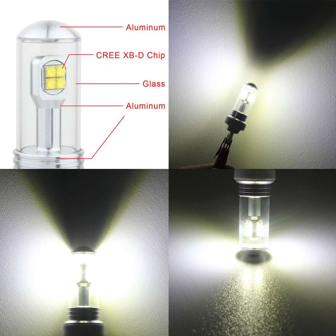 2 PCS H4 40W 800 LM 6000K 8 LEDs Car Fog Lights, DC 12V(White Light)