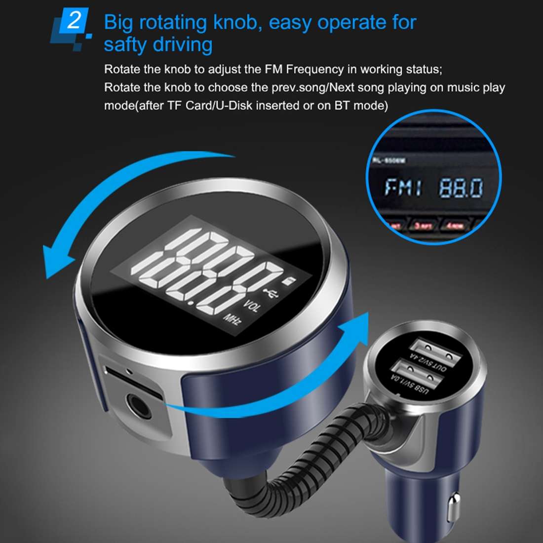 Wireless Bluetooth FM Transmitter Radio Adapter Car Charger