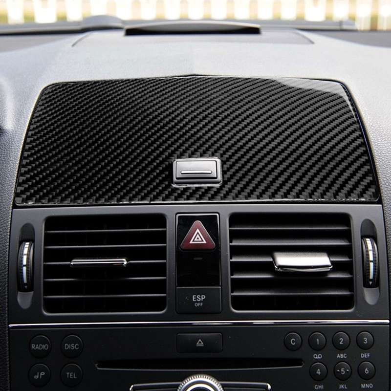 Car Carbon Fiber Console Navigation Panel Decorative Sticker for Mercedes-Benz W204 C Class 2007-...