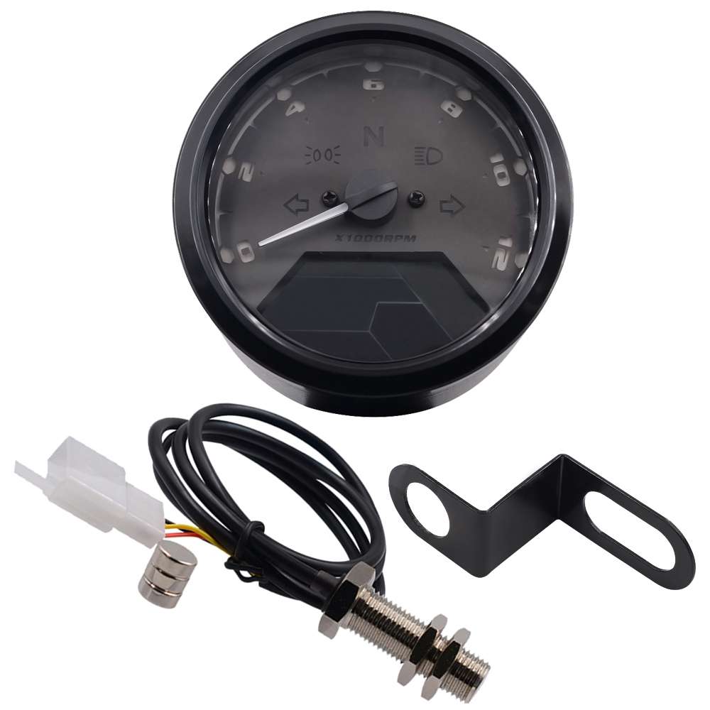 Motorcycle LCD Digital Tachometer Speedometer Odometer Gauge