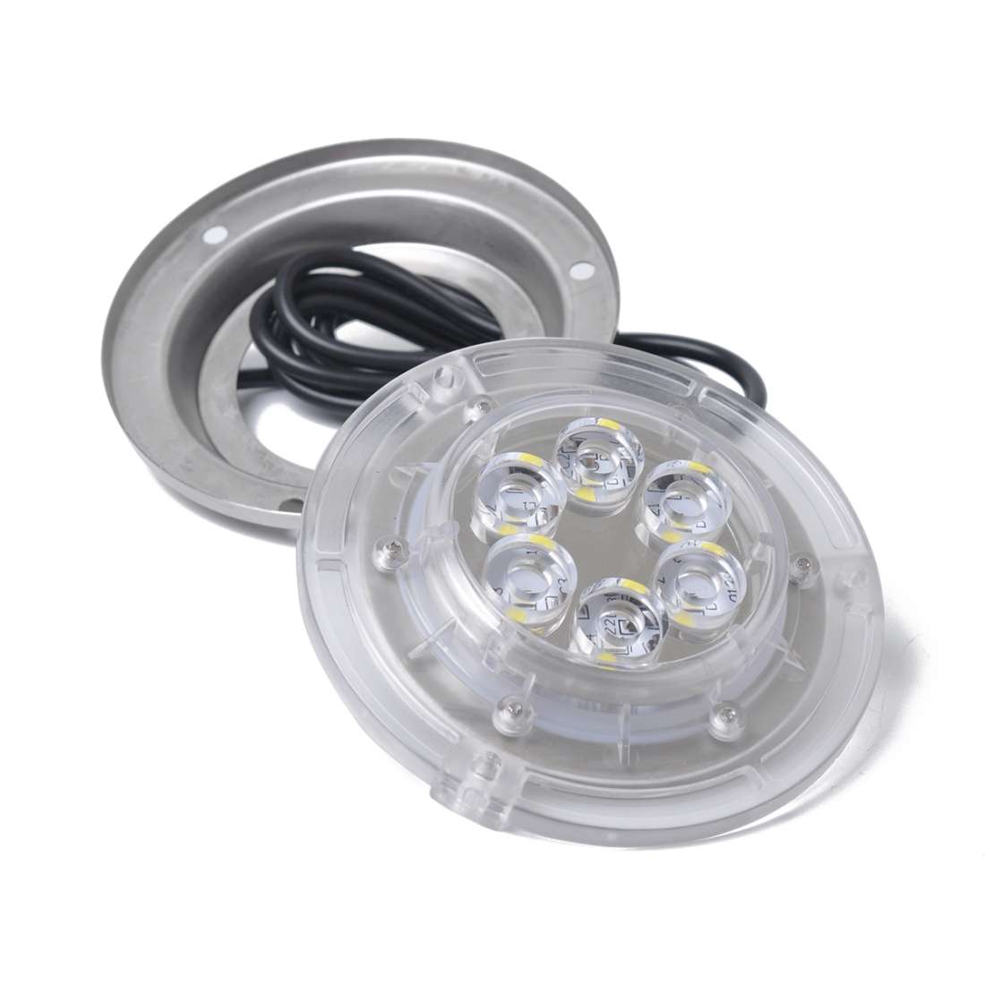 DC 10-30V 12W IP68 316 Stainless 6 LEDs Blue Light Underwater Light Boat High Power Bright for Marin