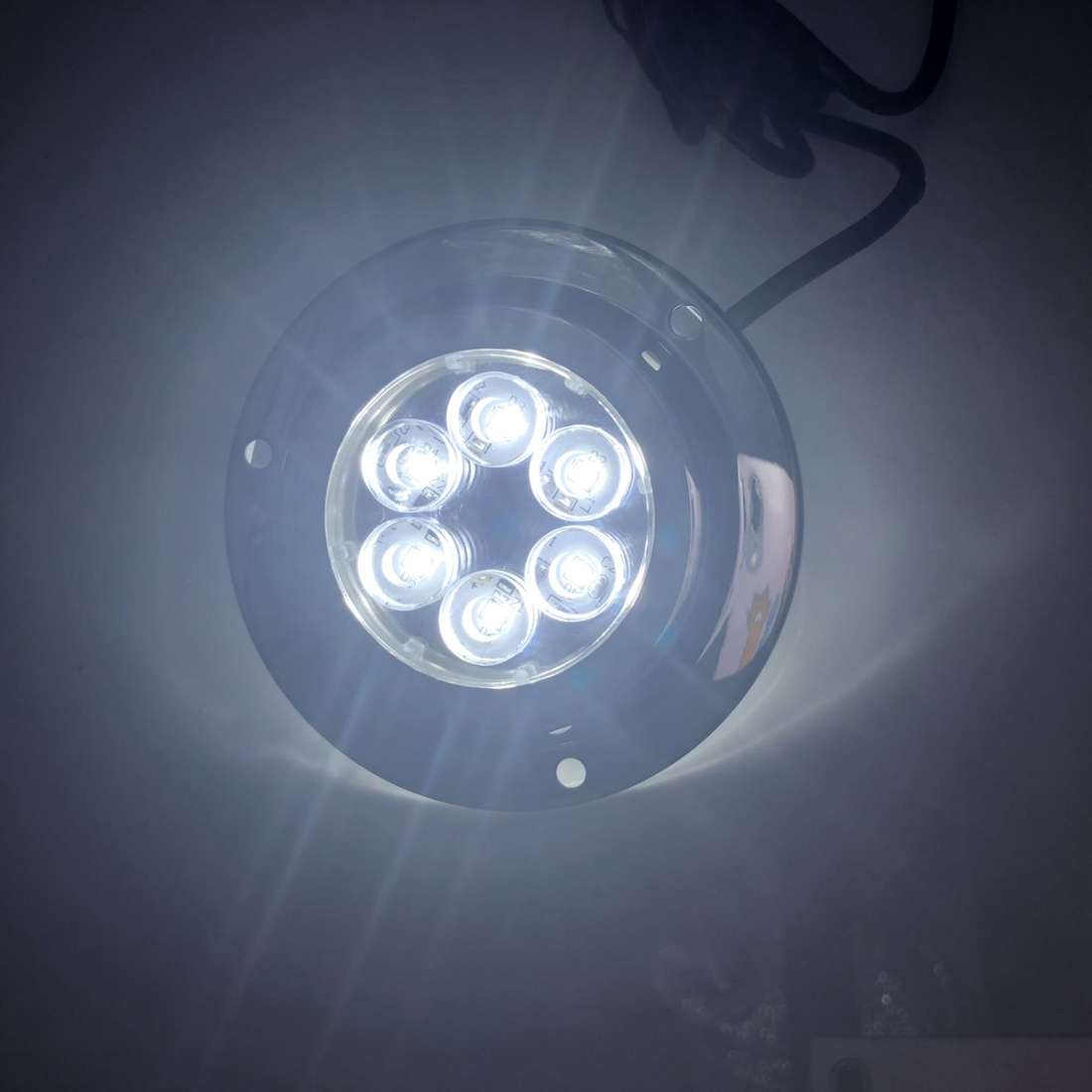 DC 10-30V 12W IP68 316 Stainless 6 LEDs White Light Underwater Light Boat High Power Bright for Mari