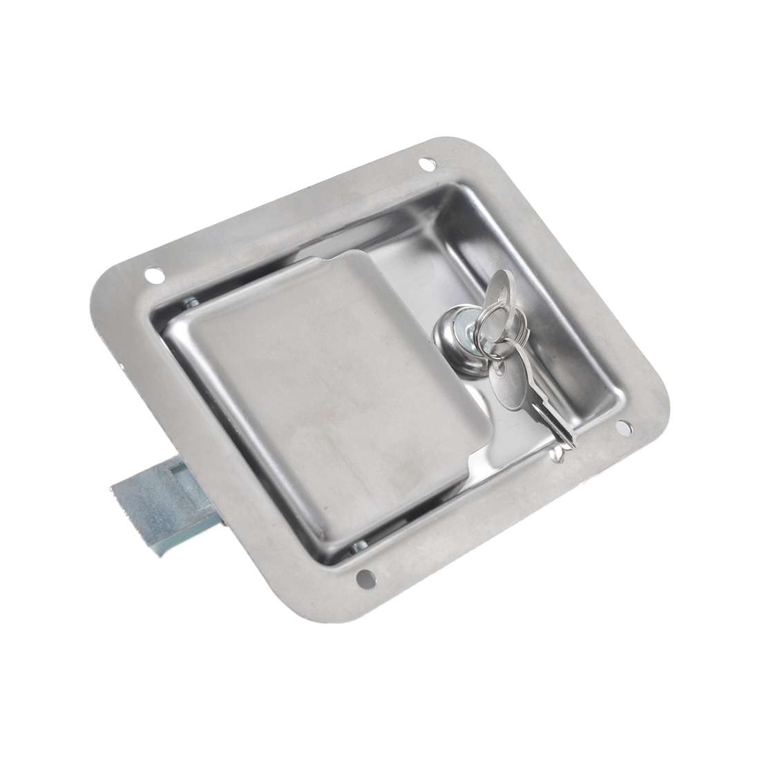 Stainless Steel Tool Box Lock Paddle Latch & Keys for Trailer / Yacht / Truck