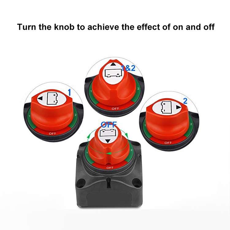 Car Auto RV Marine Boat Battery 3-level Current Distribution Selector Isolator Disconnect Rotary Swi