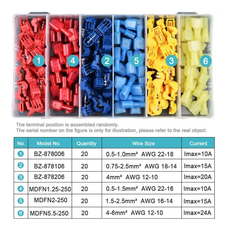 120 in 1 Universal T Shape Push Clamp Solderless Wire Connector Fast Wiring Terminal Insulated Joint