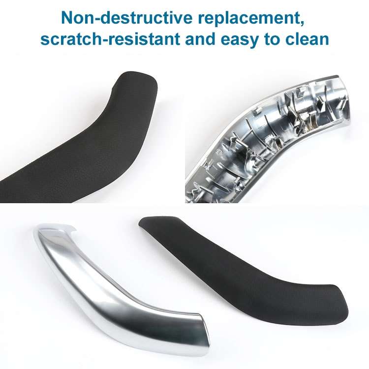 Car Right Side Inside Doors Handle Pull Trim Cover 51417417513 for BMW X1 2016-, Left Driving(Black)