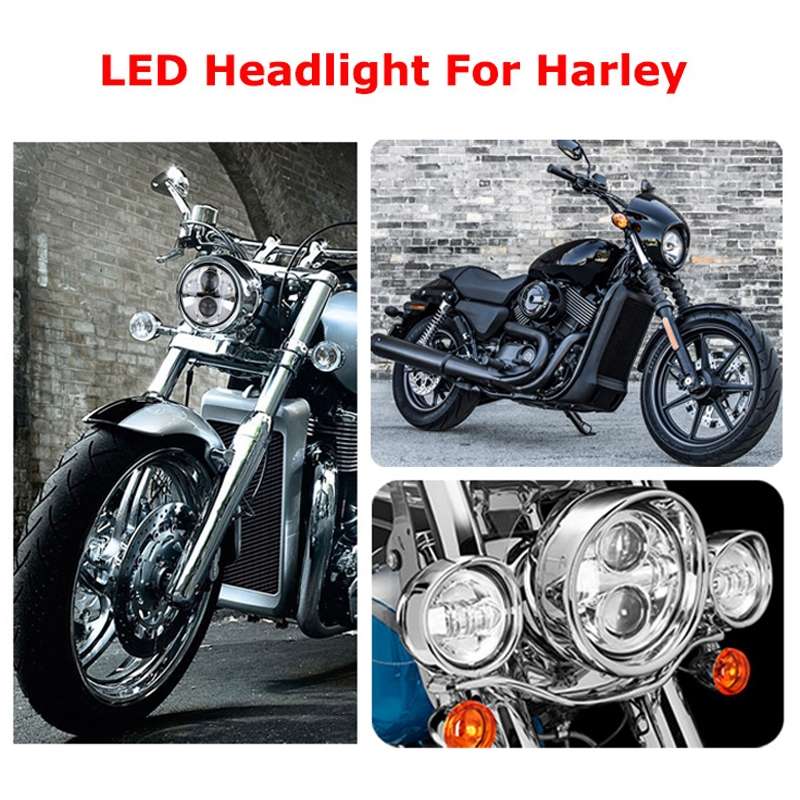5.75 inch DC12V 6000K-6500K 40W Car LED Headlight for Harley (Black)
