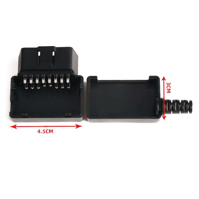 16PIN Car OBD 2 Male Connector OBD Plug + Case + SR