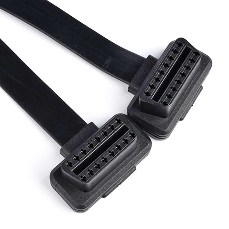 2 in 1 16PIN Car Elbow OBD Diagnostic Extended Cable OBD2 Cable