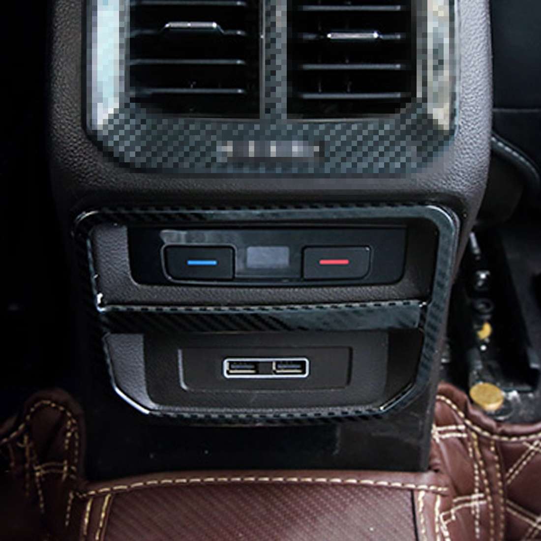 Car Carbon Fiber Rear Air Outlet Frame Decorative Sticker for Volkswagen Tiguan L