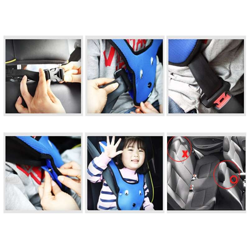 Car Child Rabbit Double Shoulder Seat Belt Adjuster (Red)