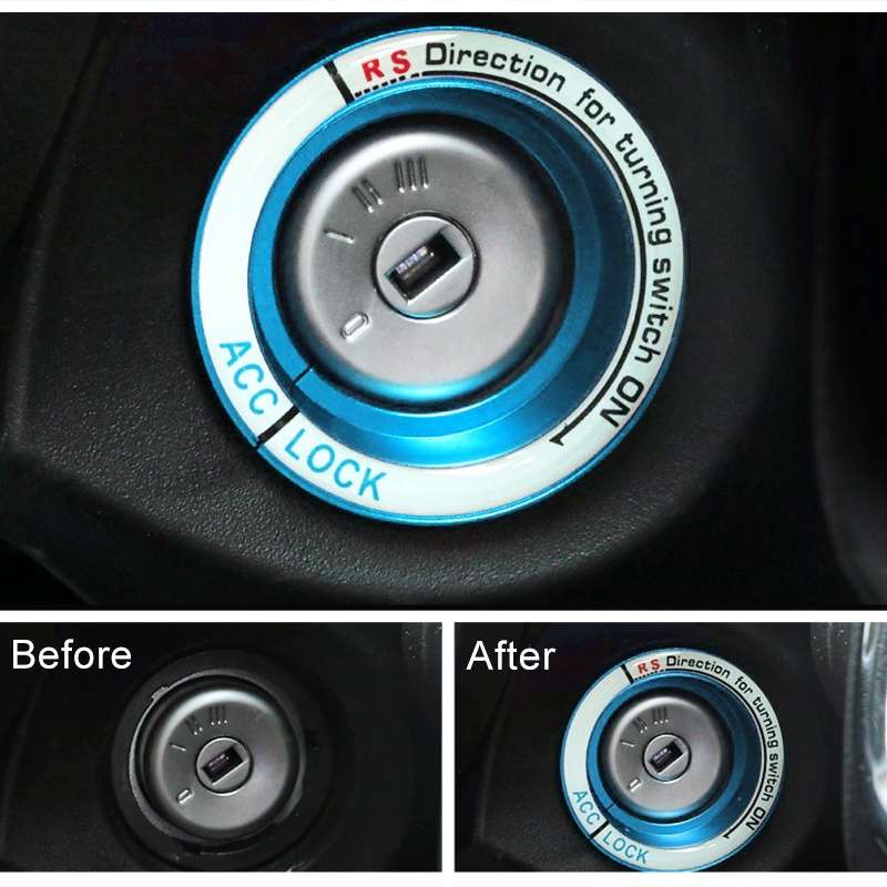 For Ford Fluorescent Aluminum Alloy Ignition Key Ring, Inside Diameter: 3.2cm (Black)