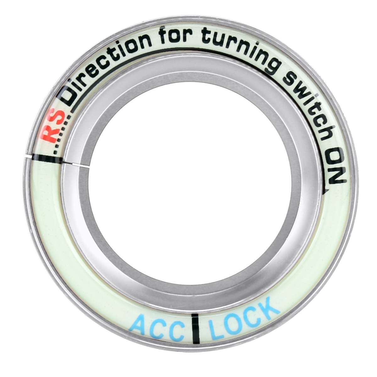 For Ford Fluorescent Aluminum Alloy Ignition Key Ring, Inside Diameter: 3.2cm (Black)