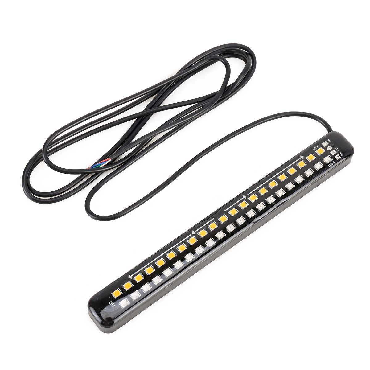 155mm DC12-24V / 2.2W Motorcycle LED Dynamic Blinker Side Lights Flowing Water Brake Lamp Turn Signa