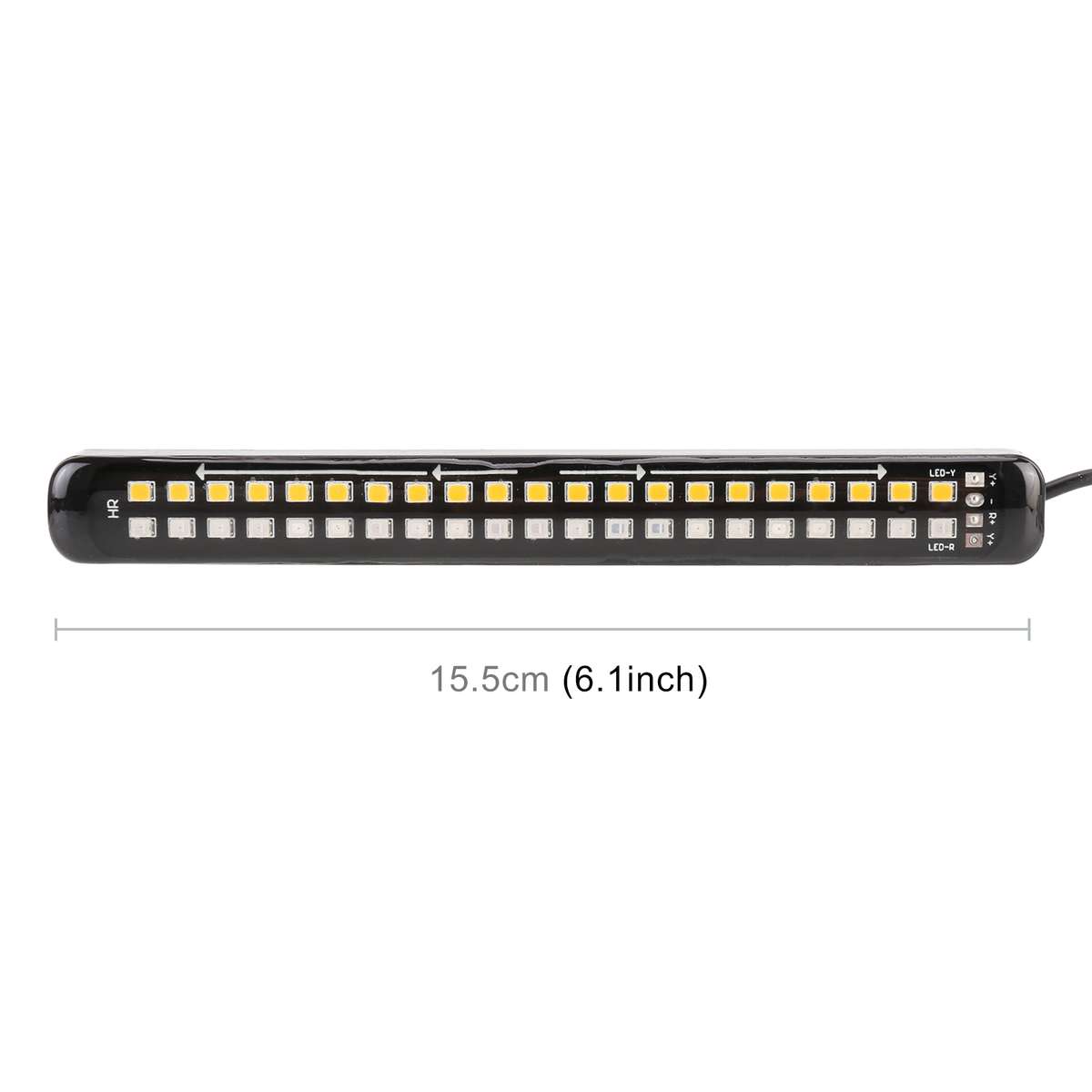 155mm DC12-24V / 2.2W Motorcycle LED Dynamic Blinker Side Lights Flowing Water Brake Lamp Turn Signa