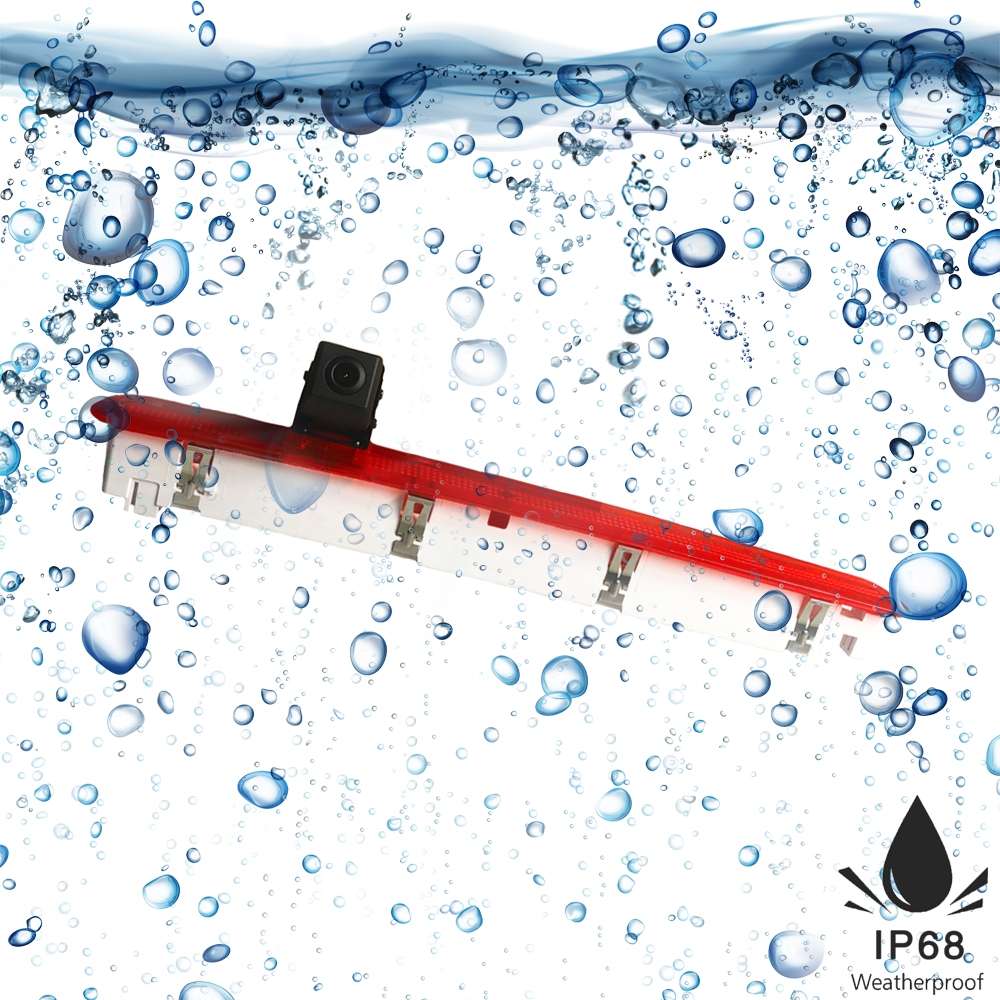 PZ473 Car Waterproof 170 Degree Brake Light View Camera + 7 inch Rearview Monitor for Volkswagen T6