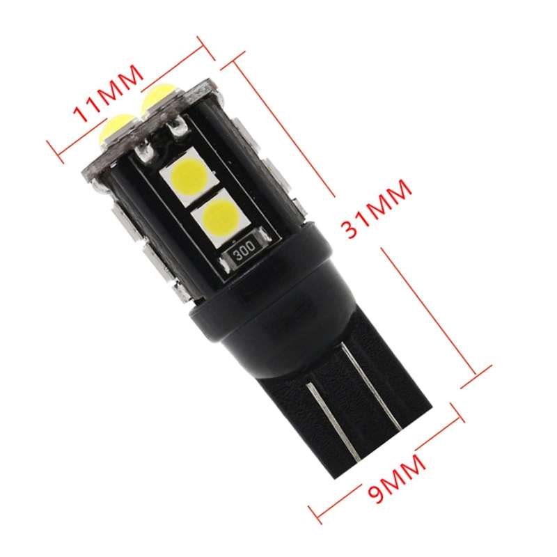 10 PCS T10/168/194 DC12V / 1W / 6000K / 60LM Car Decoding Clearance Lights with 12LEDs SMD-3030 Lamp