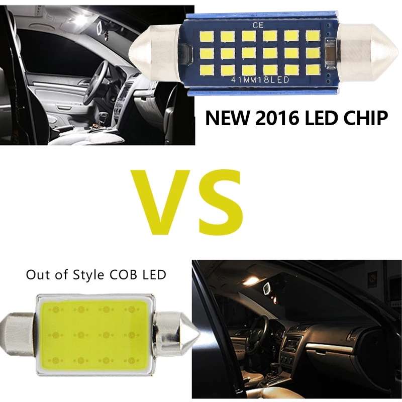 2pcs 31mm DC12-24V / 1W / 6000K / 60LM 12LEDs SMD Car Reading Lamp Dome Light