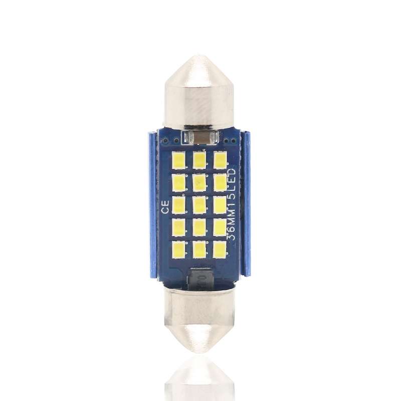 2pcs 36mm DC12-24V / 1W / 6000K / 60LM 15LEDs SMD Car Reading Lamp Dome Light