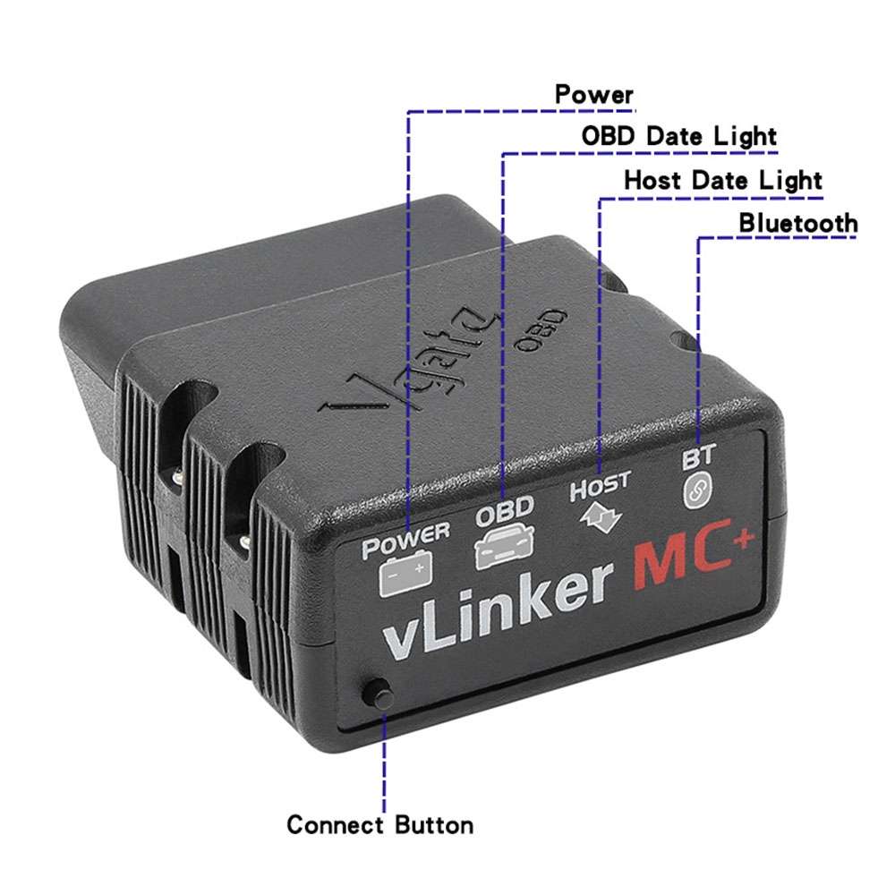 Vgate VLINKER MC+ V2.2 Bluetooth 4.0 Car OBD Fault Diagnosis Detector