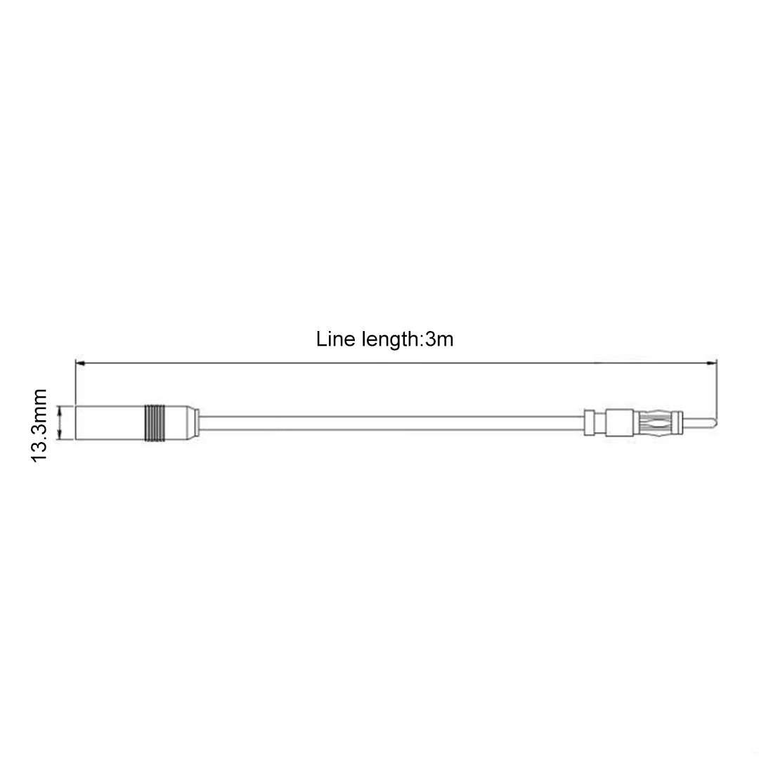 Car Electronic Stereo FM Radio Amplifier Antenna Aerial Extended Cable, Length: 3m
