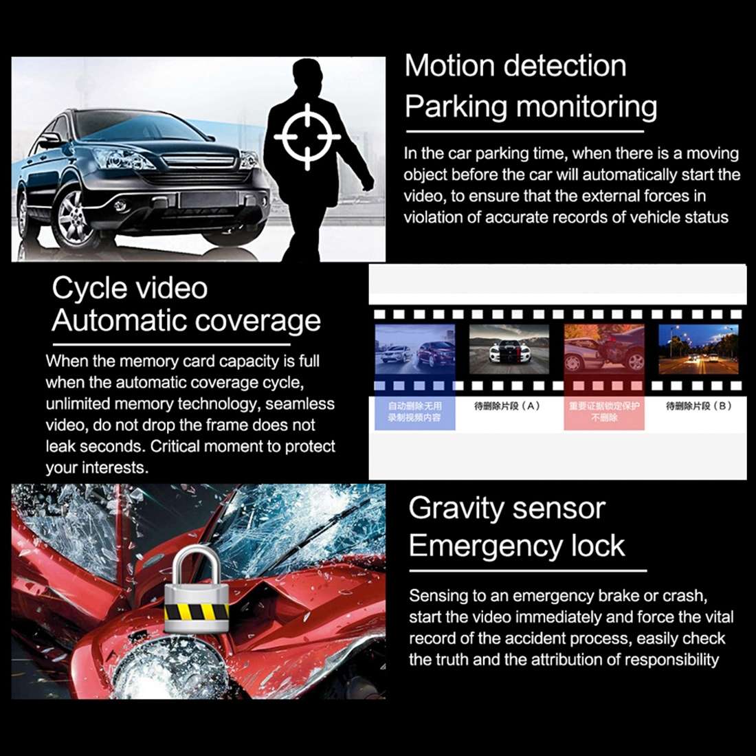 G30 2.4 inch Car 480P Single Recording Driving Recorder DVR Support Parking Monitoring / Loop Record
